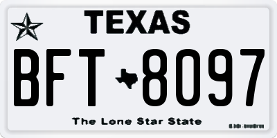 TX license plate BFT8097