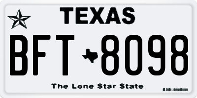 TX license plate BFT8098