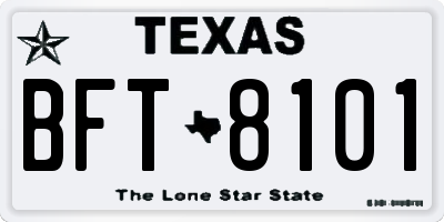 TX license plate BFT8101