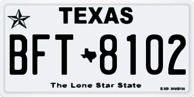 TX license plate BFT8102