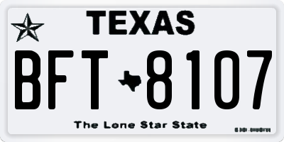 TX license plate BFT8107