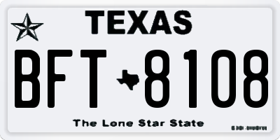 TX license plate BFT8108