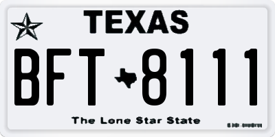 TX license plate BFT8111
