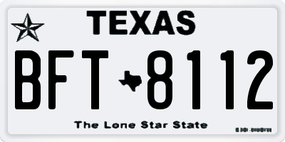 TX license plate BFT8112