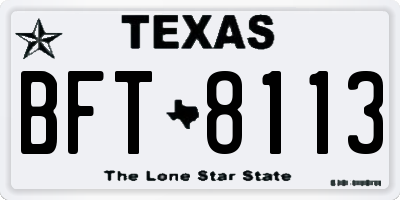 TX license plate BFT8113