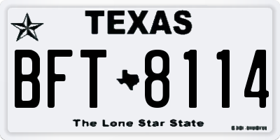 TX license plate BFT8114
