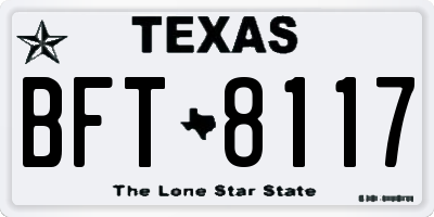 TX license plate BFT8117