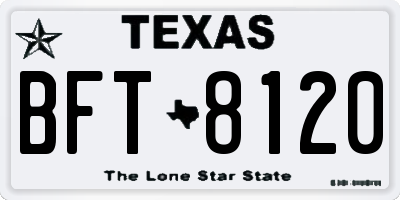 TX license plate BFT8120