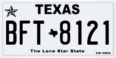 TX license plate BFT8121