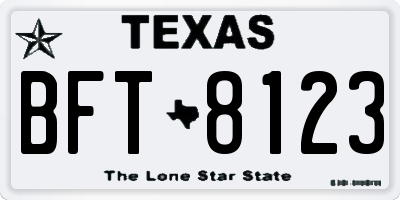 TX license plate BFT8123