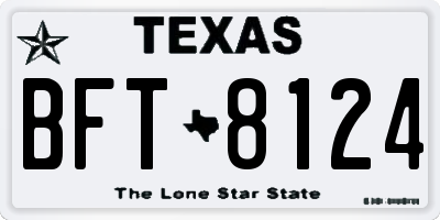TX license plate BFT8124