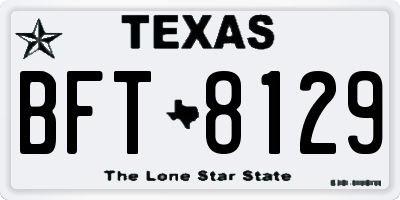 TX license plate BFT8129