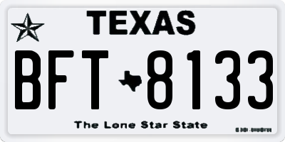 TX license plate BFT8133