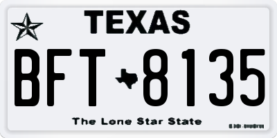 TX license plate BFT8135