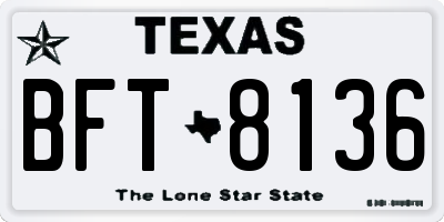 TX license plate BFT8136