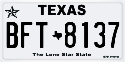 TX license plate BFT8137
