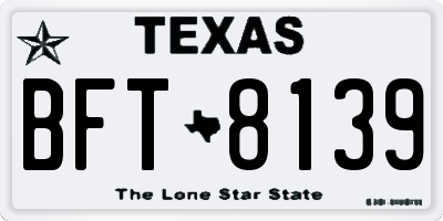 TX license plate BFT8139