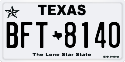 TX license plate BFT8140