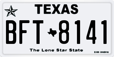 TX license plate BFT8141