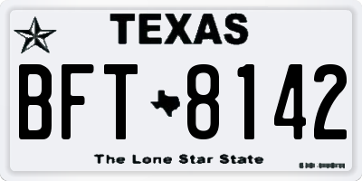 TX license plate BFT8142