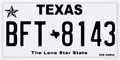 TX license plate BFT8143