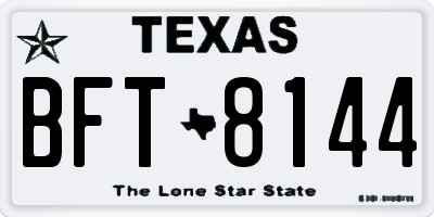 TX license plate BFT8144