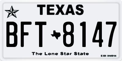 TX license plate BFT8147
