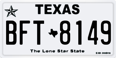 TX license plate BFT8149