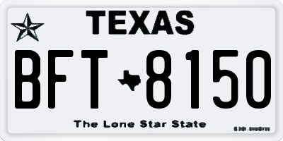 TX license plate BFT8150