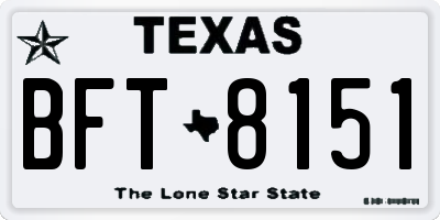 TX license plate BFT8151