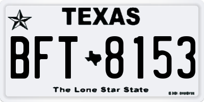 TX license plate BFT8153