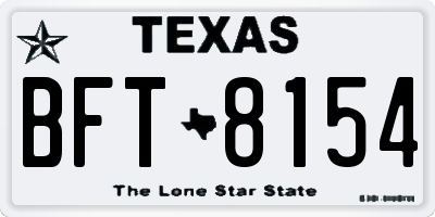 TX license plate BFT8154