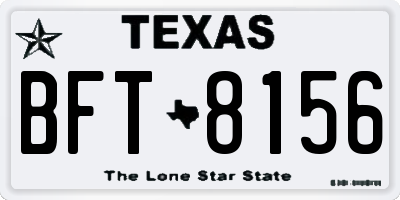TX license plate BFT8156