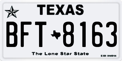 TX license plate BFT8163