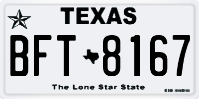 TX license plate BFT8167