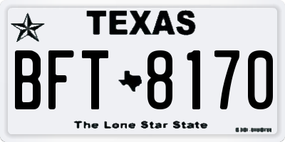 TX license plate BFT8170