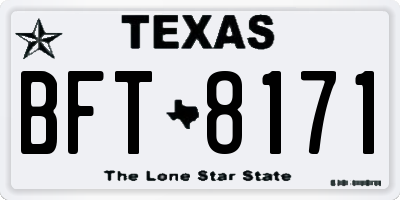 TX license plate BFT8171