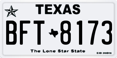 TX license plate BFT8173