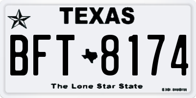 TX license plate BFT8174