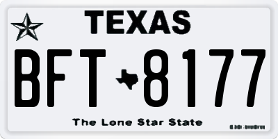 TX license plate BFT8177
