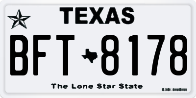 TX license plate BFT8178