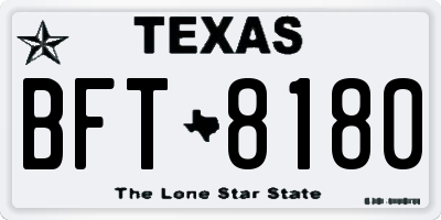 TX license plate BFT8180