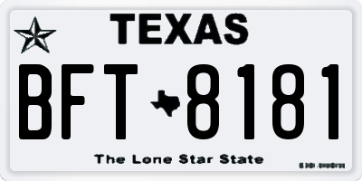 TX license plate BFT8181