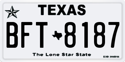 TX license plate BFT8187