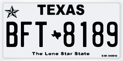 TX license plate BFT8189