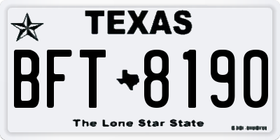 TX license plate BFT8190