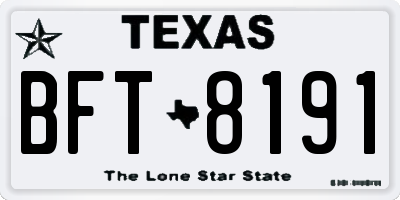 TX license plate BFT8191