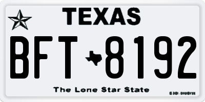 TX license plate BFT8192