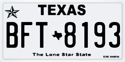 TX license plate BFT8193