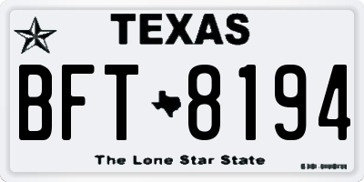 TX license plate BFT8194